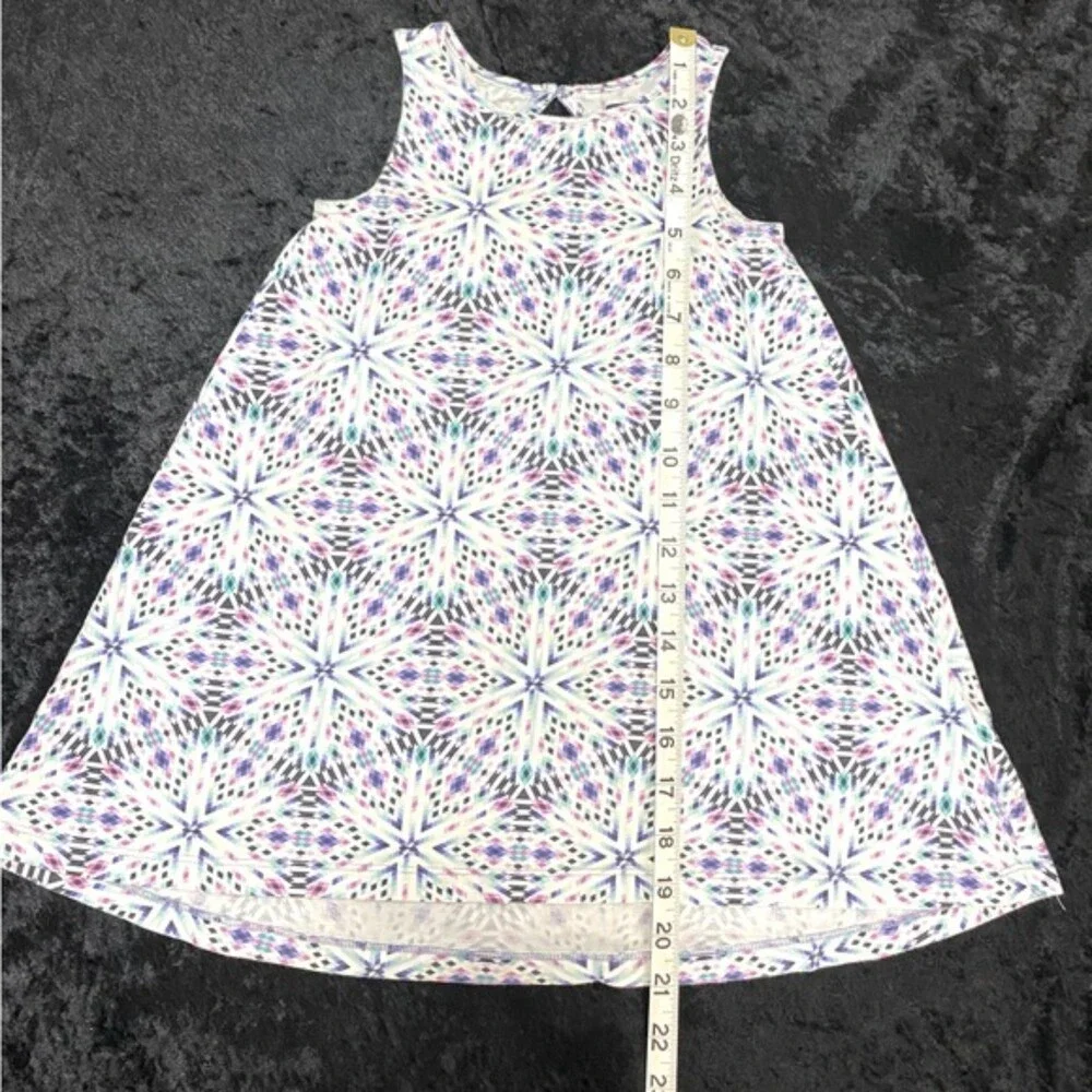 Gap Kids XS (4-5) White Sundress Diamond Geometric Pattern Purples Blues Aquas